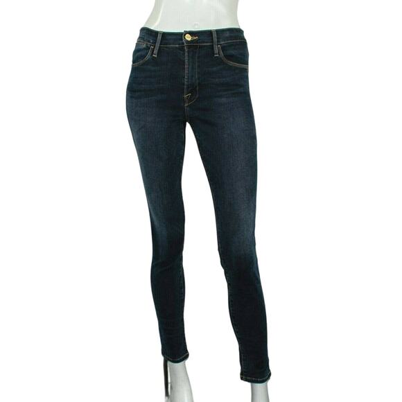 FRAME Denim Le High Skinny Jeans Dark Wash St. Bride Size 27 - Picture 1 of 10